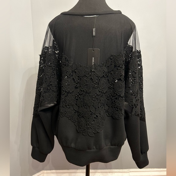 DOLCE & GABBANA Lace And Mesh Sweatshirt, size IT44 (US8/10) - Picture 4 of 13
